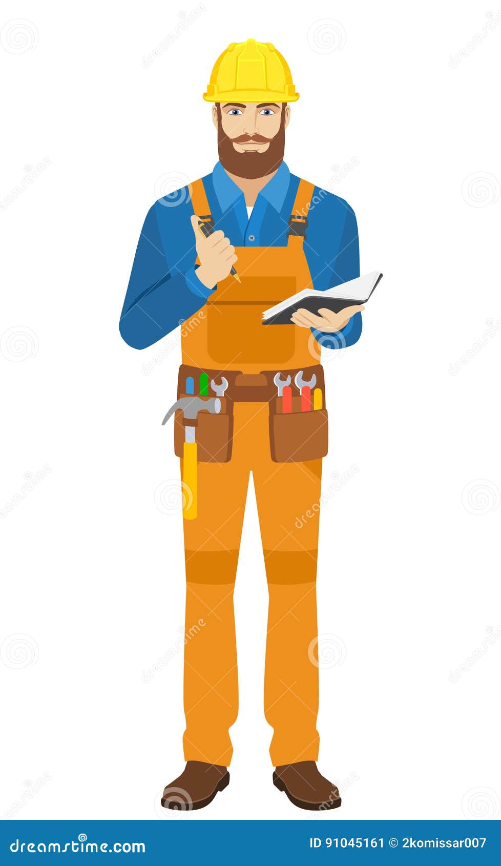 worker with pen and pocketbook