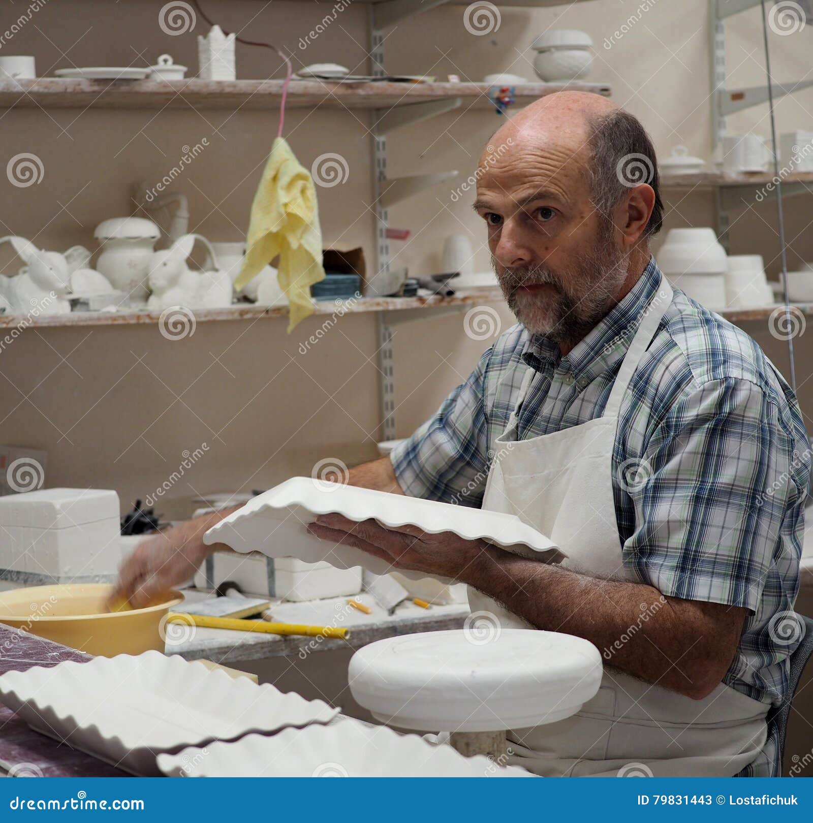 Worker at Pottery in Northern Ireland Editorial Stock Photo Image of