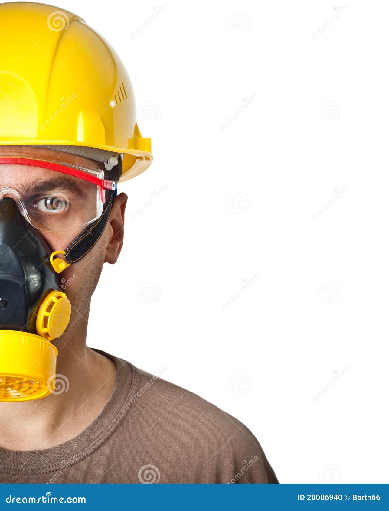 The Worker in Protective Means Stock Photo Image of equipment, dust