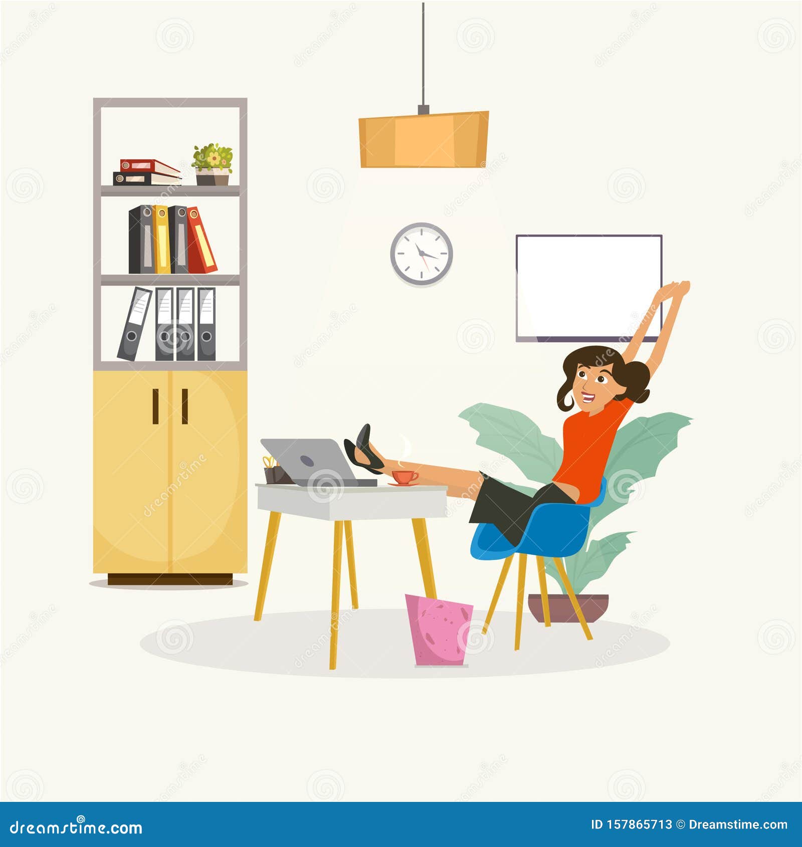 Worker relaxing in office stock vector. Illustration of relax 157865713