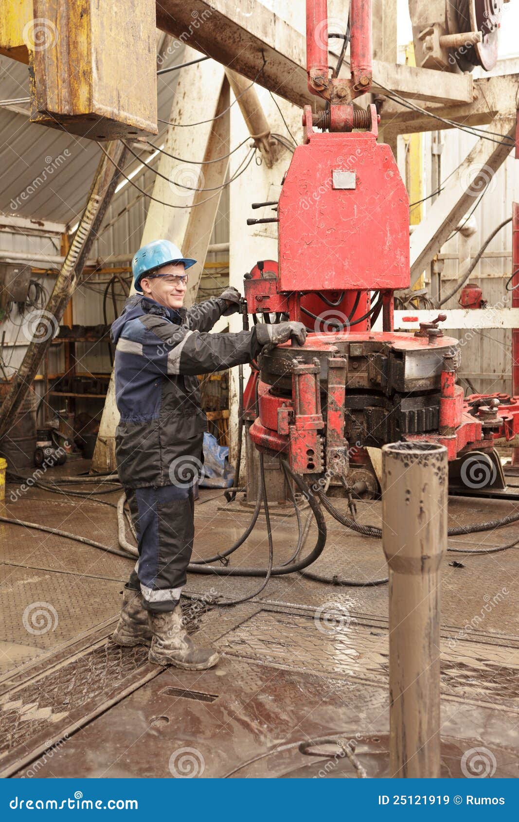 Worker In Rig Floor Stock Image Image Of Skidding Kelly 25121919