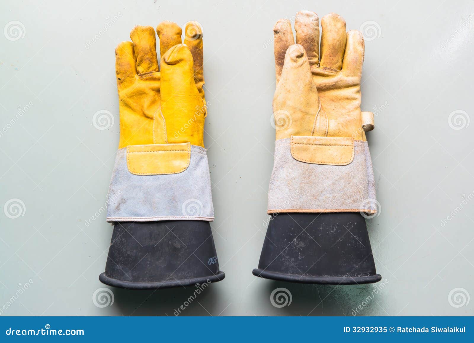 Worker S Dirty Leather Gloves Stock Image Image of enterprise, flash