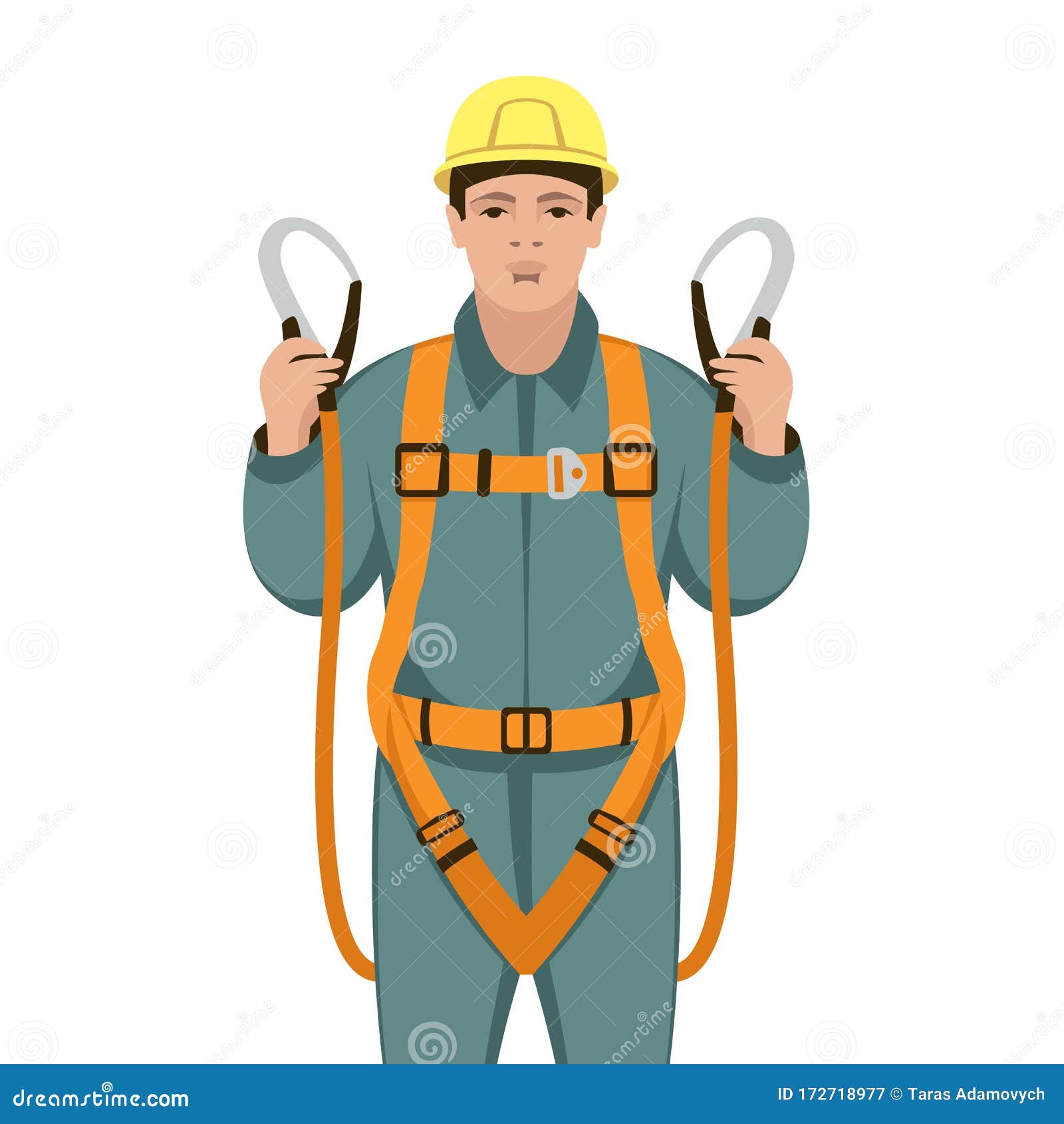 Worker Safety Belts , Vector Illustration , Flat Style Stock Vector