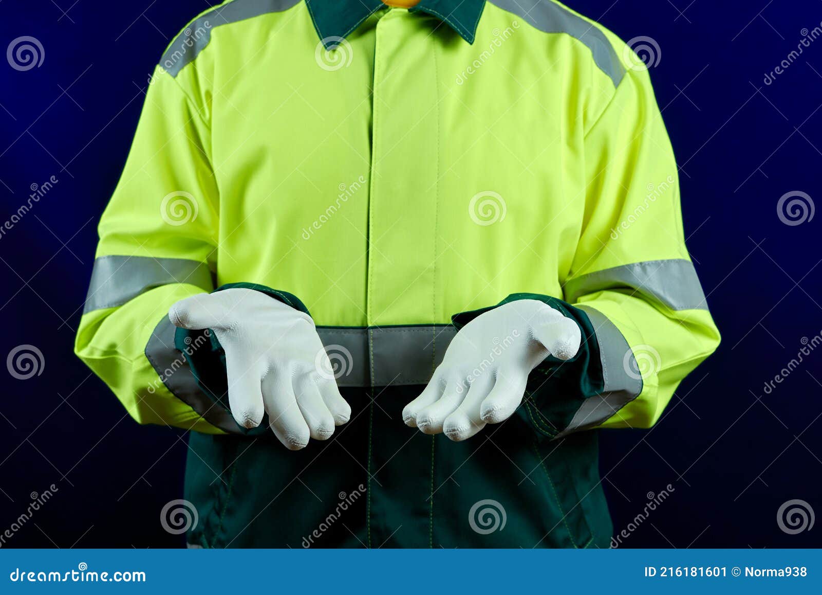 The Worker Shows His Hands in Protective Gloves, Close-up. Safety at ...