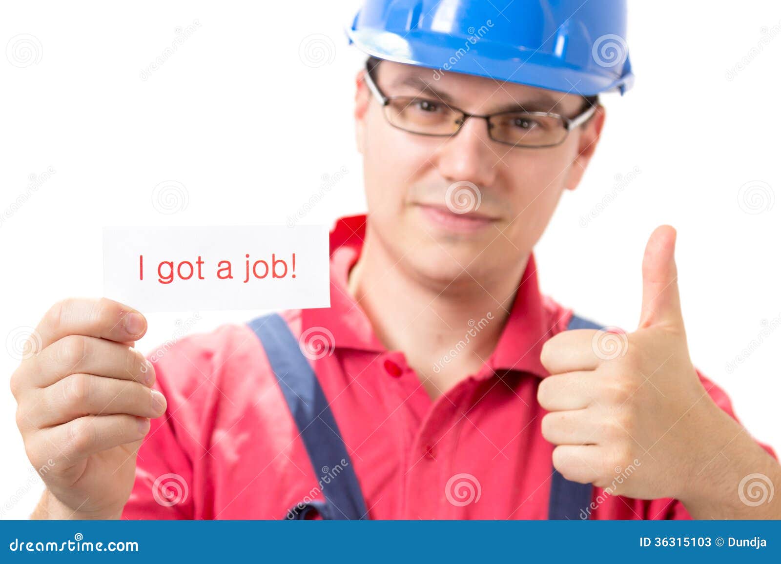 Worker with sign stock image. Image of isolated, male 36315103