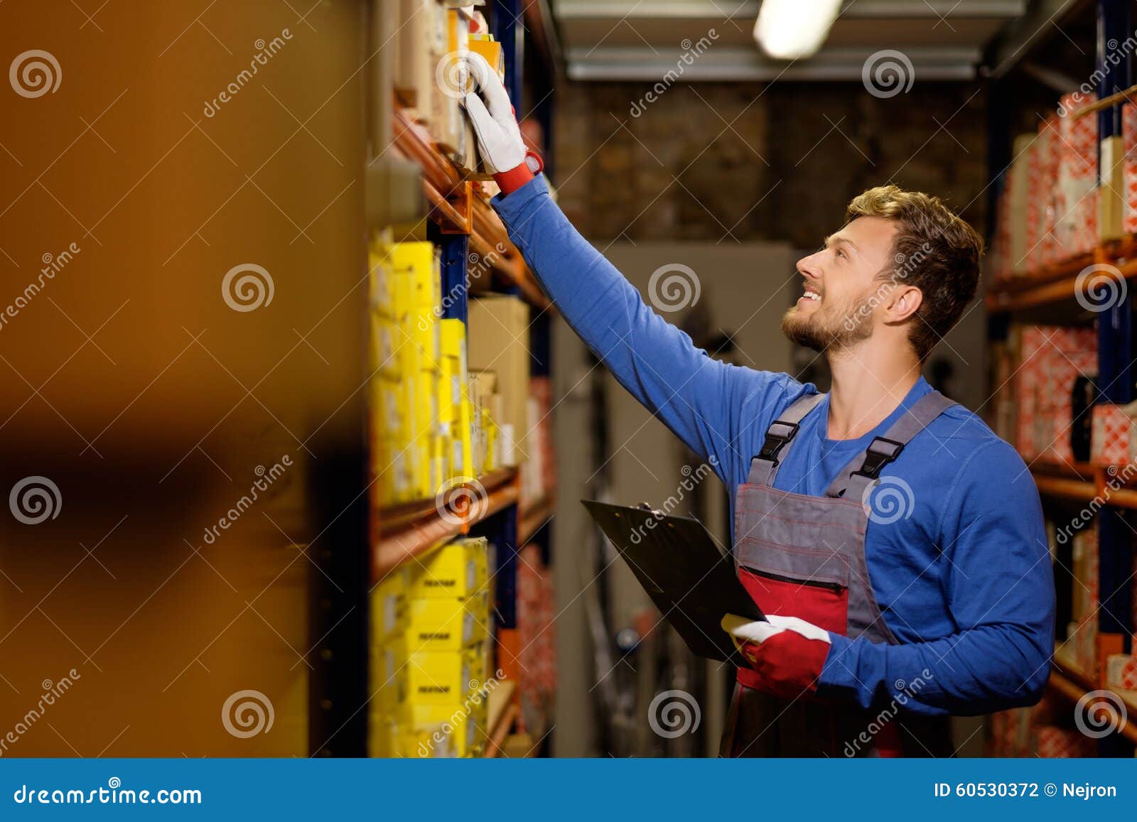 Worker in a Spare Parts Warehouse Stock Photo Image of automobile