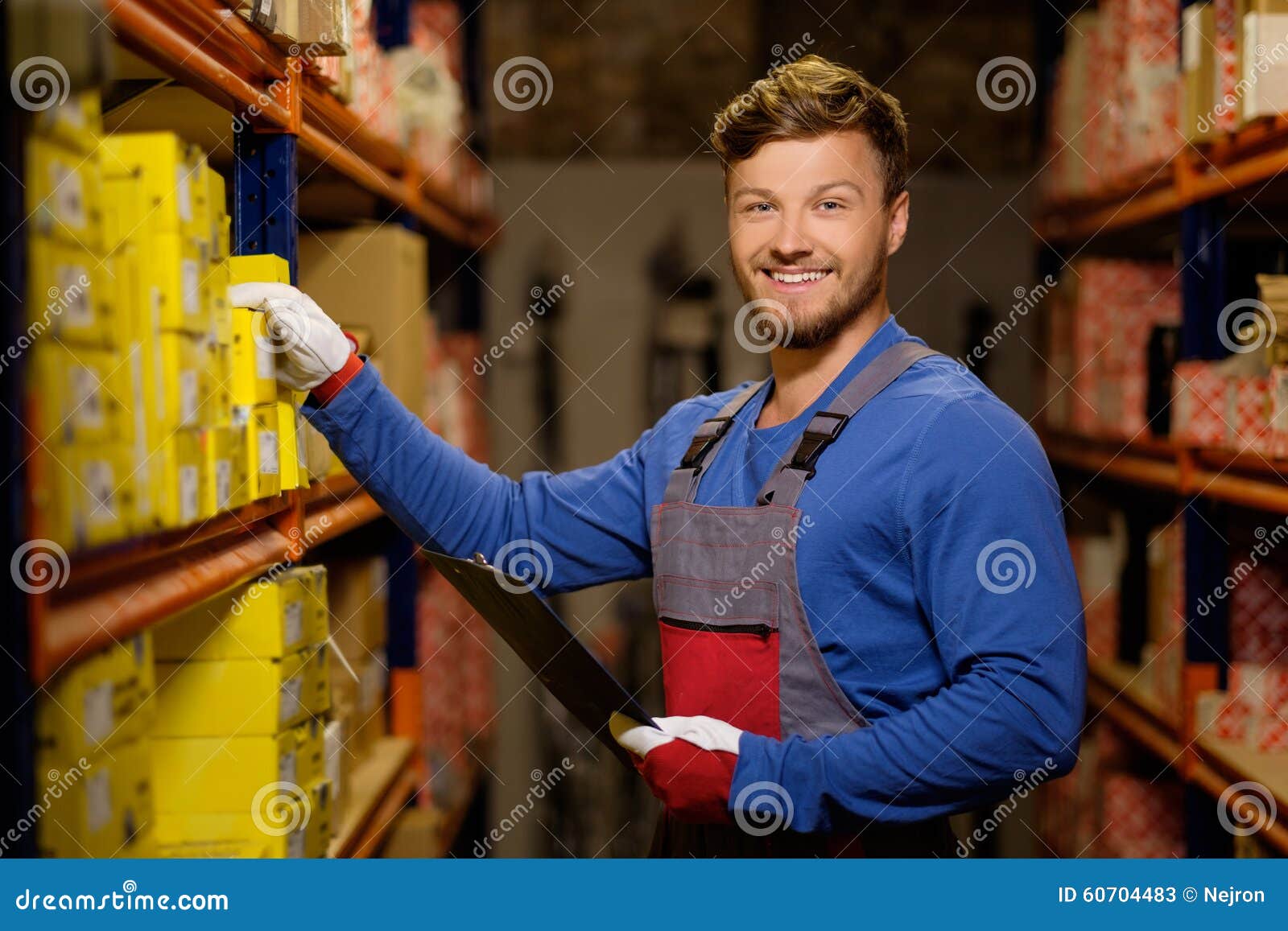 Worker in a Spare Parts Warehouse Stock Image Image of merchandise