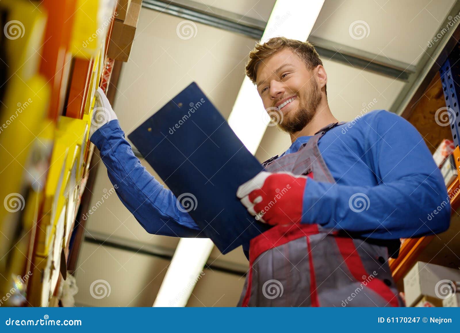 Worker in a Spare Parts Warehouse Stock Image Image of distribution