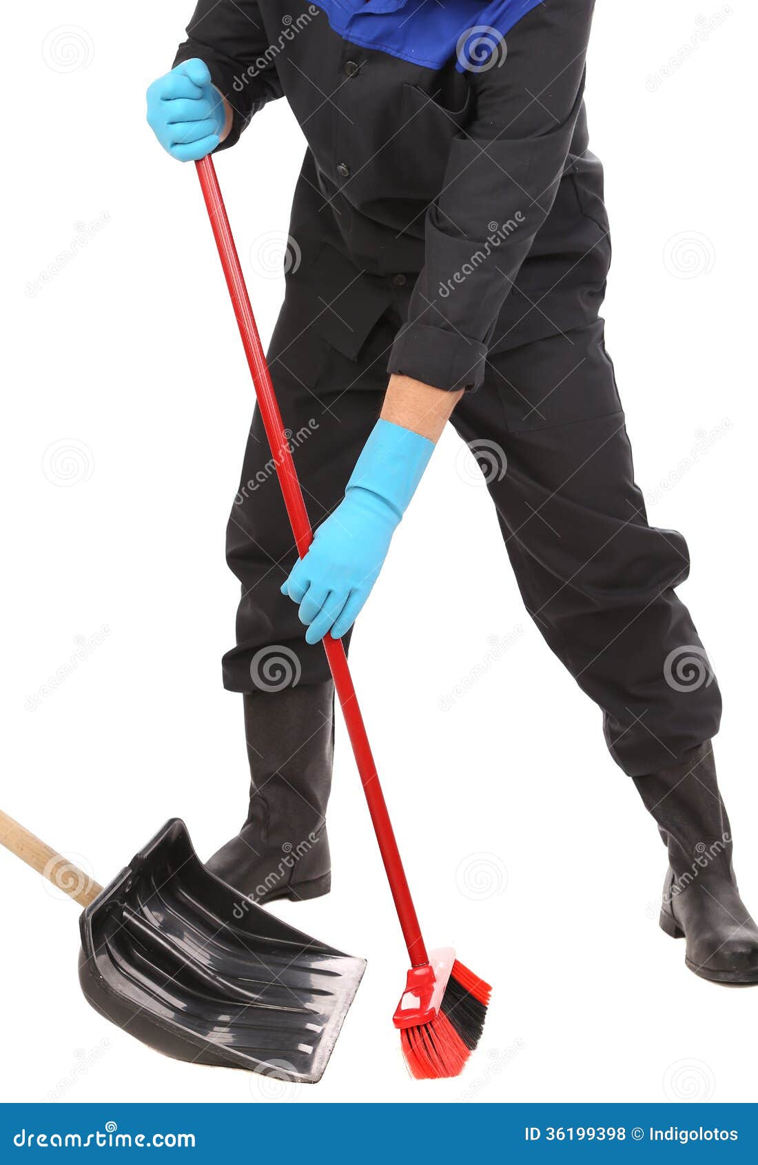Worker Sweeping Floor. Royalty Free Stock Photos - Image: 36199398