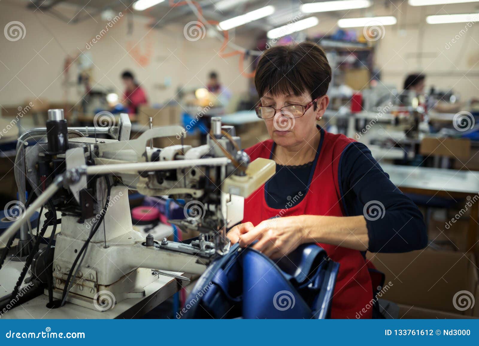 Worker in Textile Industry Sewing Stock Photo Image of dressmaker