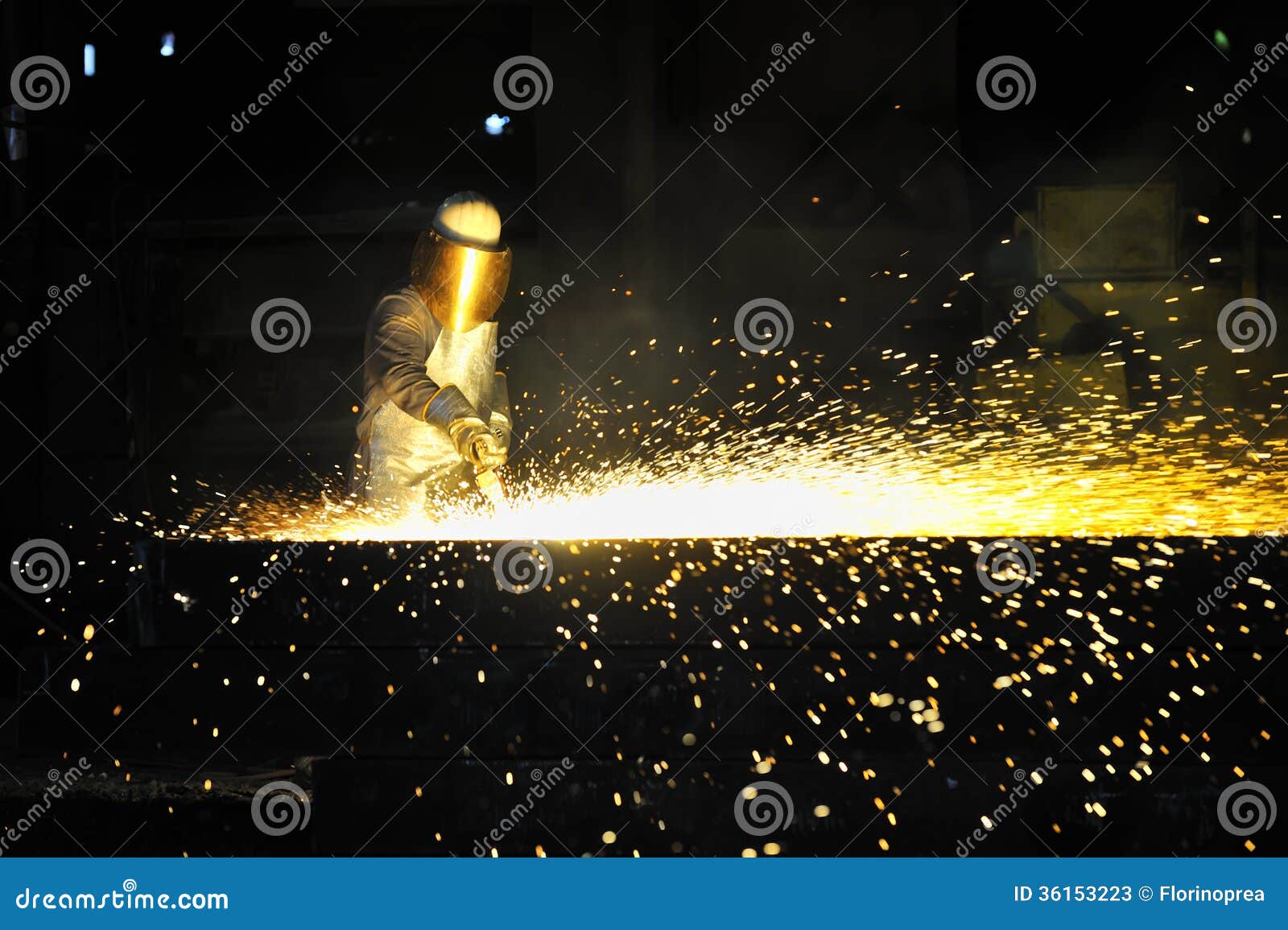 Worker using torch cutter stock image. Image of industry 36153223