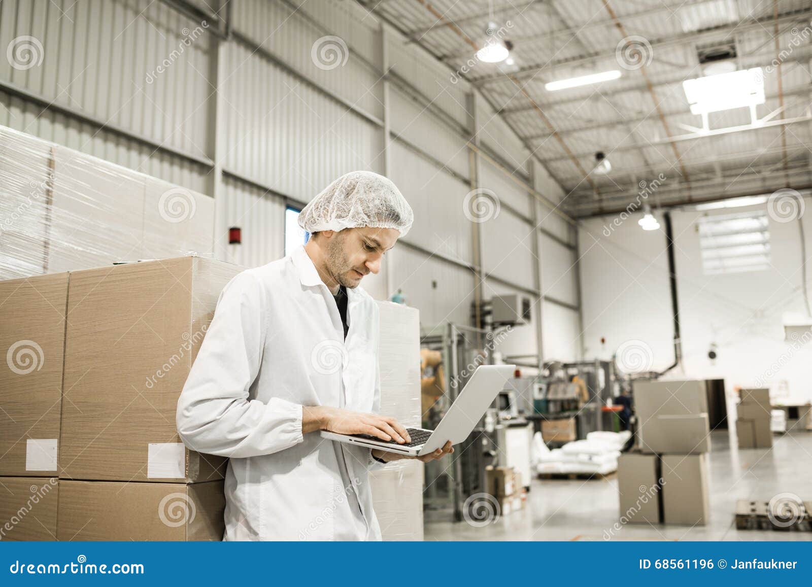 worker in warehouse for food packaging.