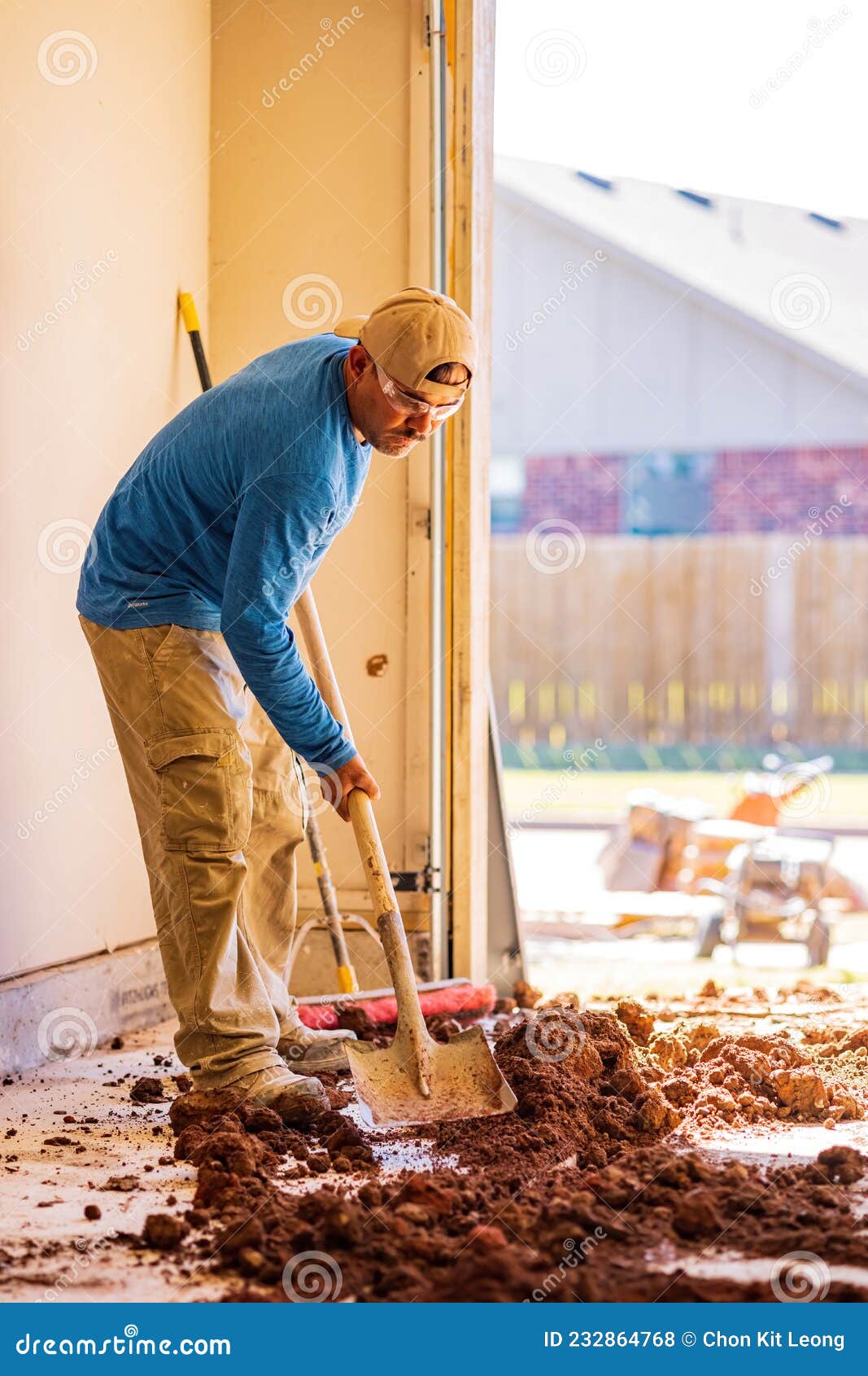 Worker Was Working on a Garage Underground Storm Shelter Installation