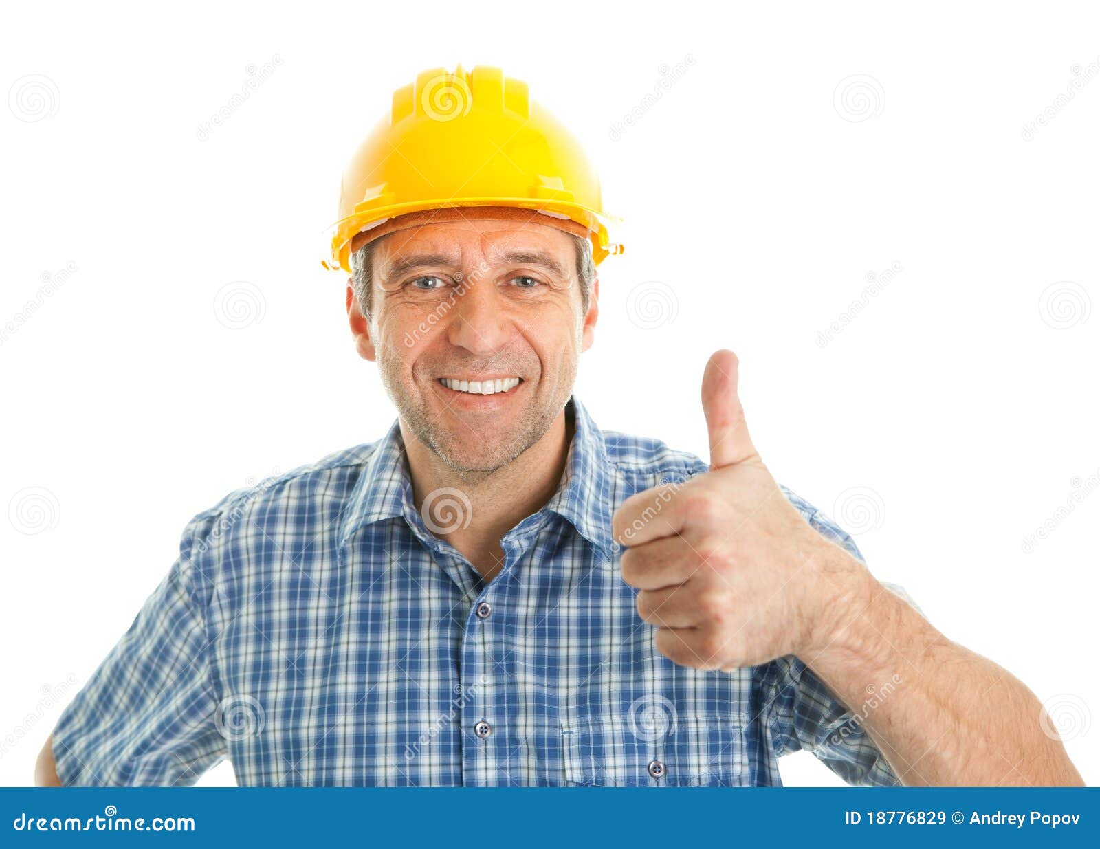 Worker wearing hard hat stock image. Image of handyman 18776829