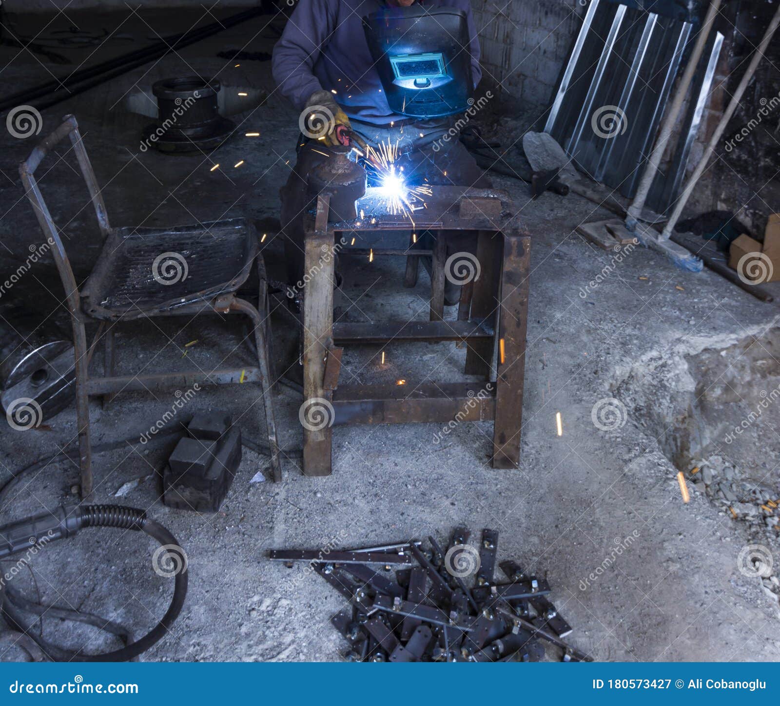 The Worker Who Made Iron Welding in the Editorial Photography