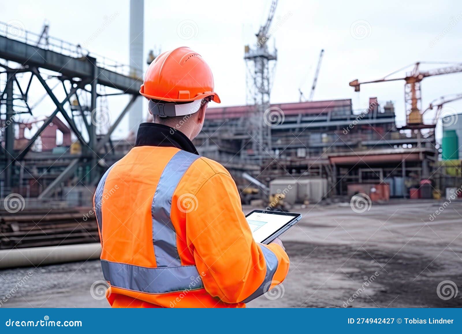 Worker at Work on a Construction Site, Security Officer, Generative Ai