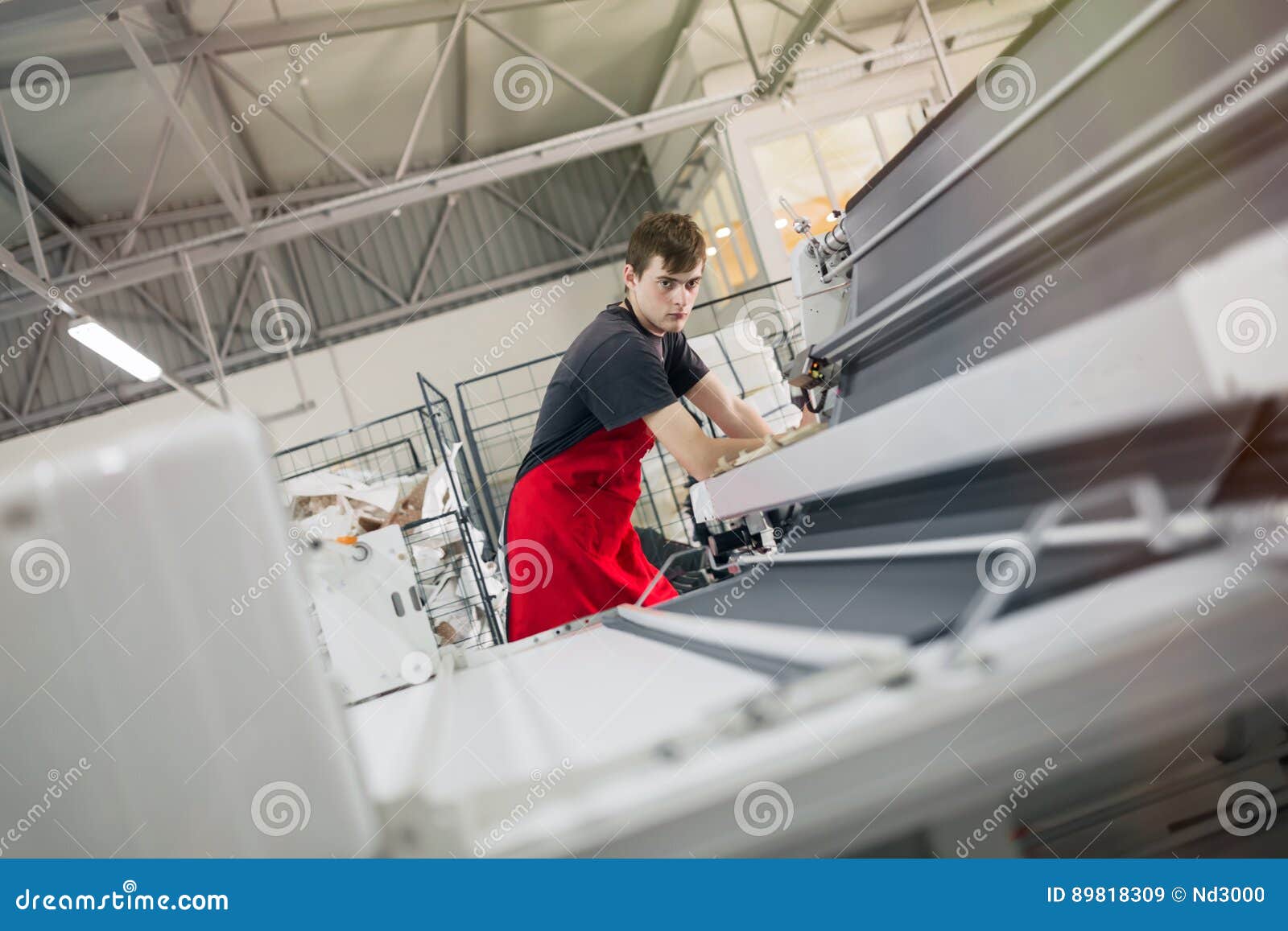 Worker Working in Fabric Industry Stock Image Image of machinery