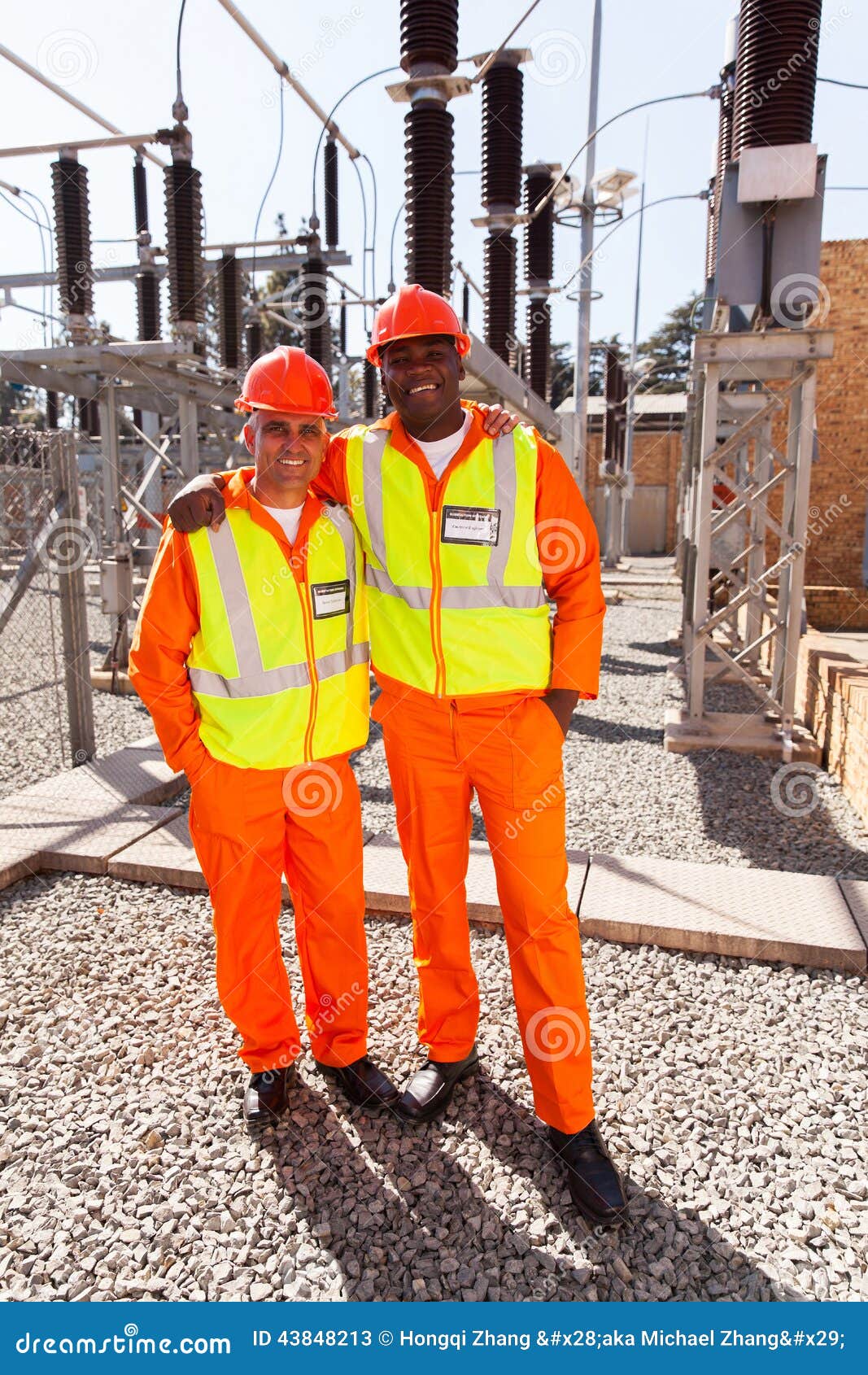 Workers Electrical Substation Stock Image Image of electricity