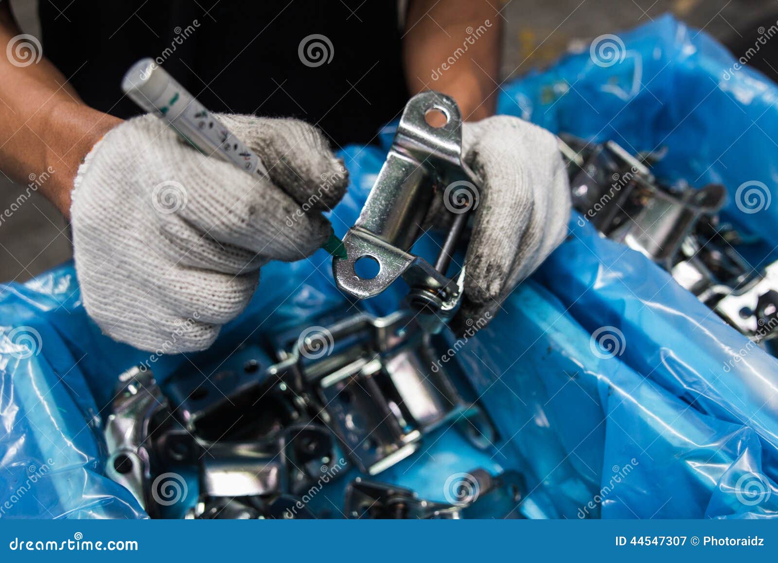 Workers Inspect Automotive Parts. Stock Image Image of gardening