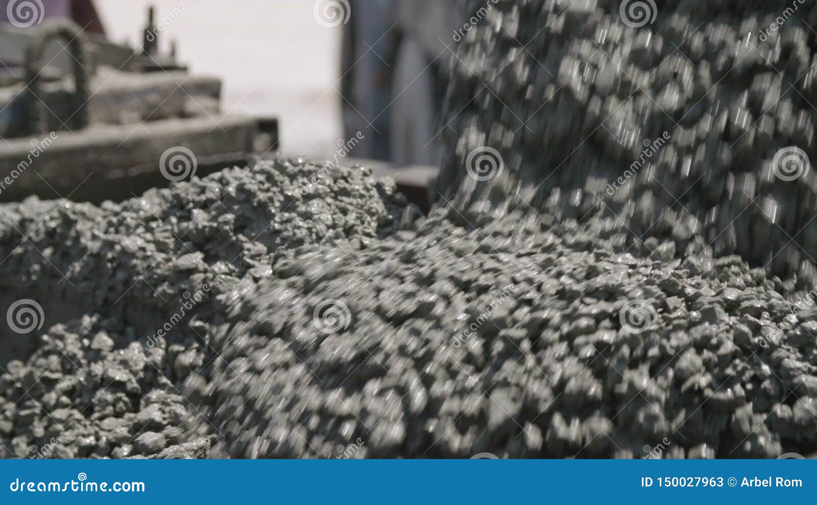 Workers Pouring Concrete into Large Steel Molds on a Construction Site Stock Video Video of