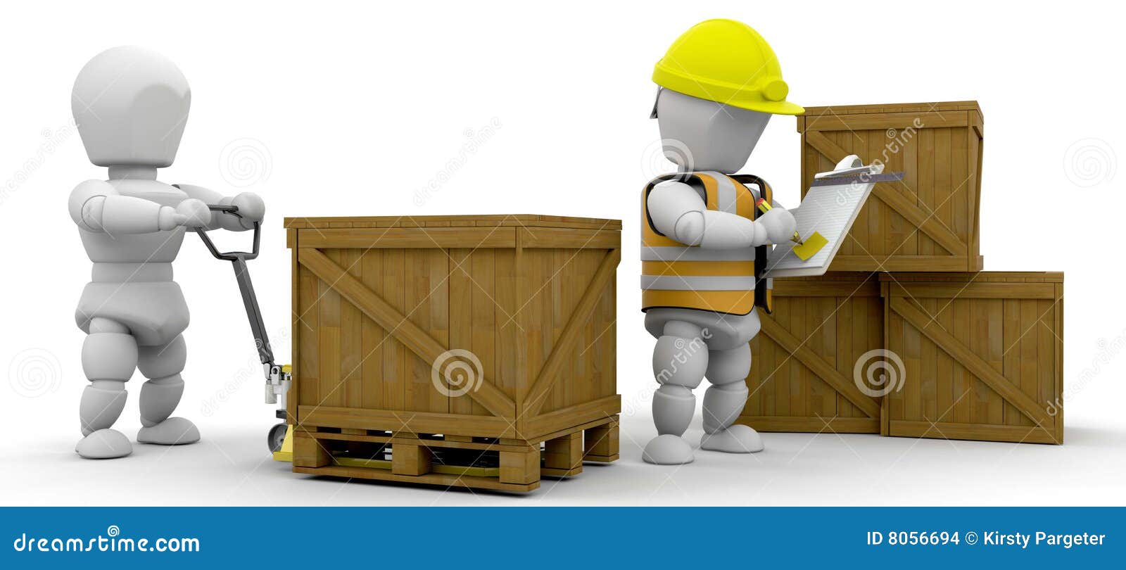 Workers stacking crates stock illustration. Illustration of workers