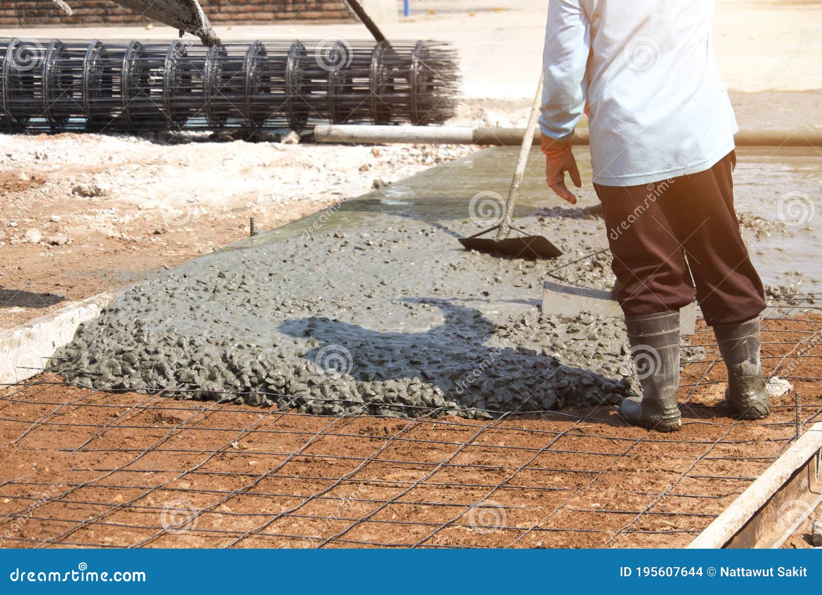 Workers are Using Tools To Smooth the Concrete Floor Stock Photo Image of gravel, activity