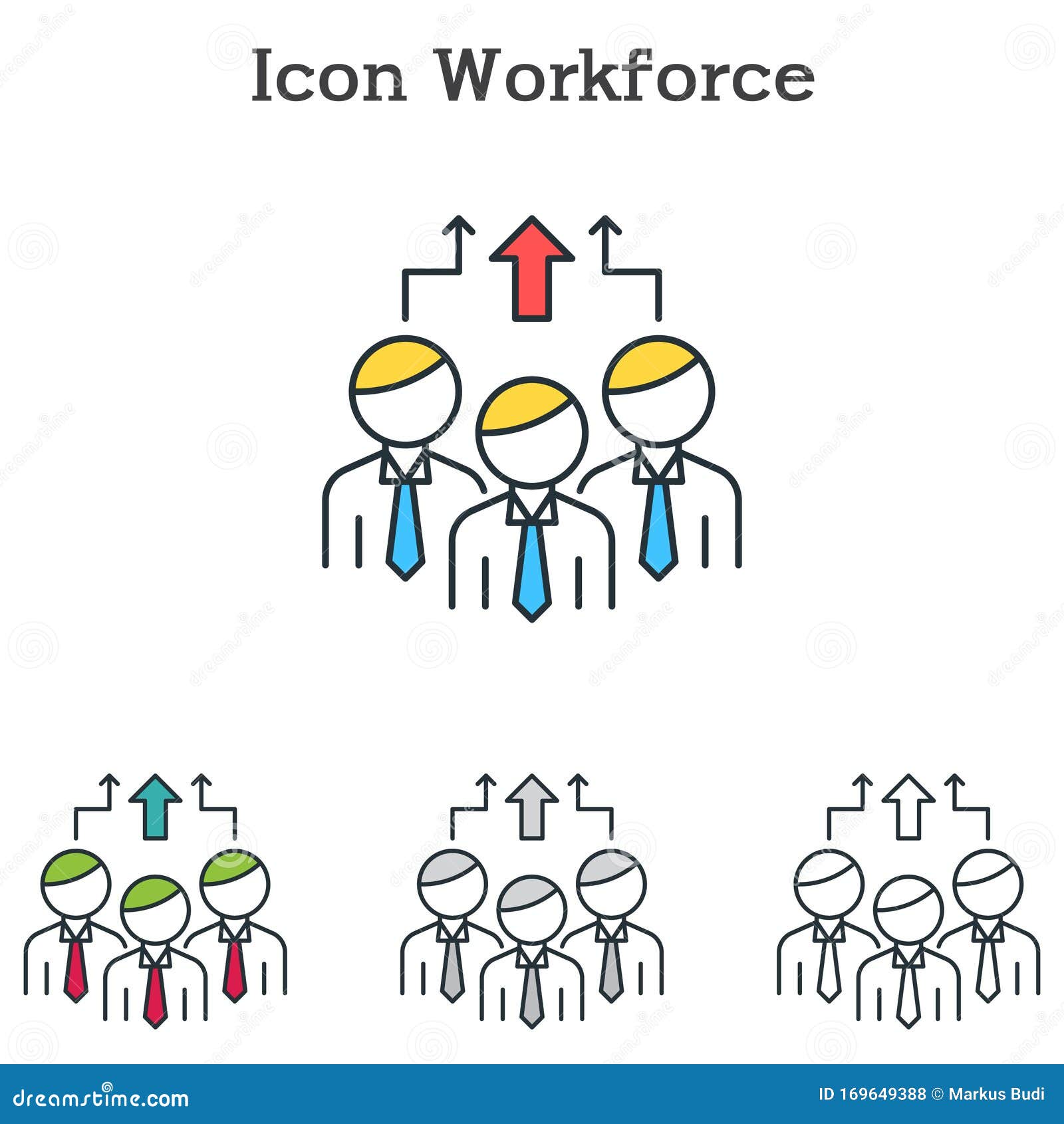 Workforce Flat Icon Design For Infographics And Businesses Stock Vector