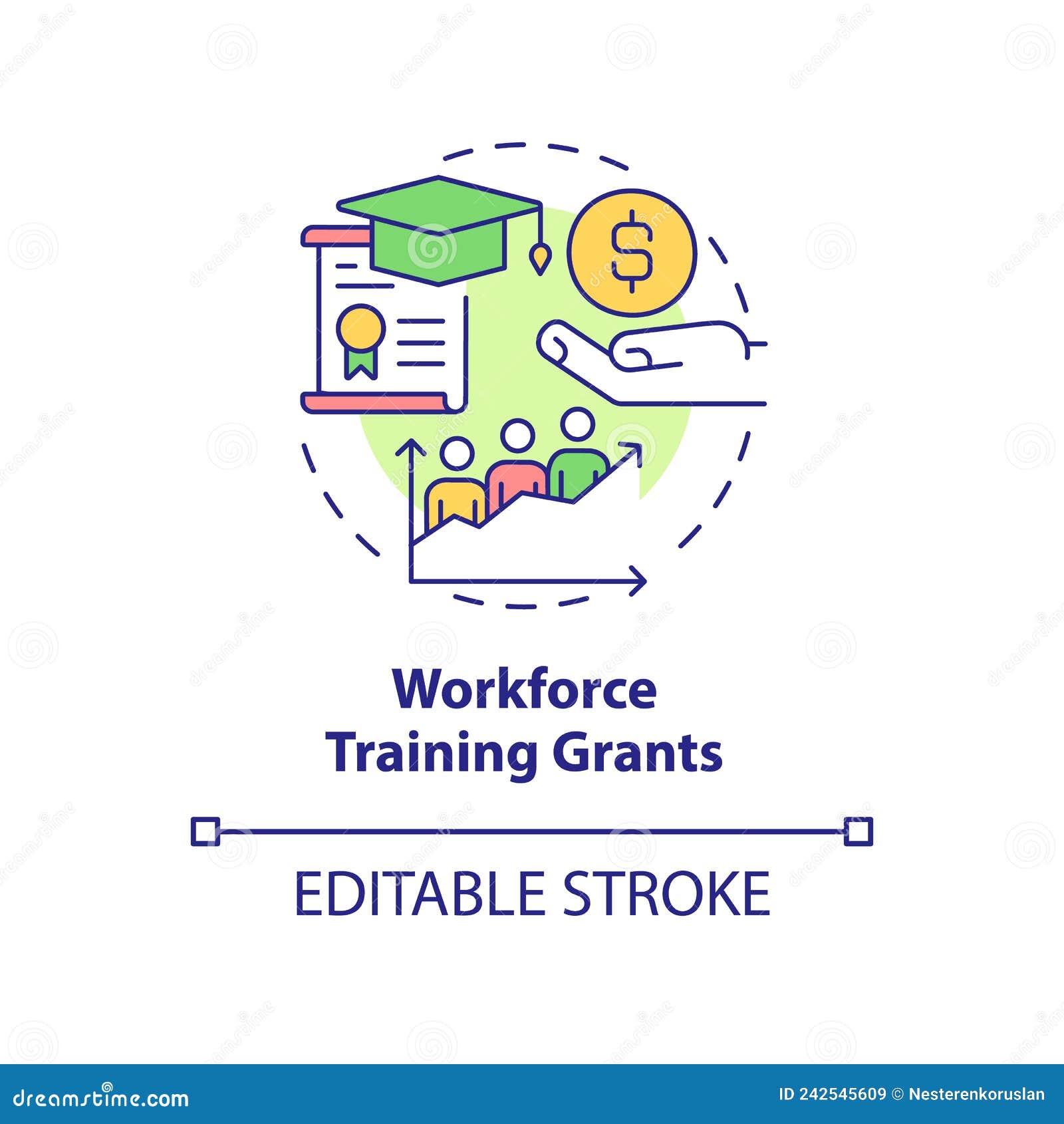 Workforce Training Grants Concept Icon Stock Vector Illustration of