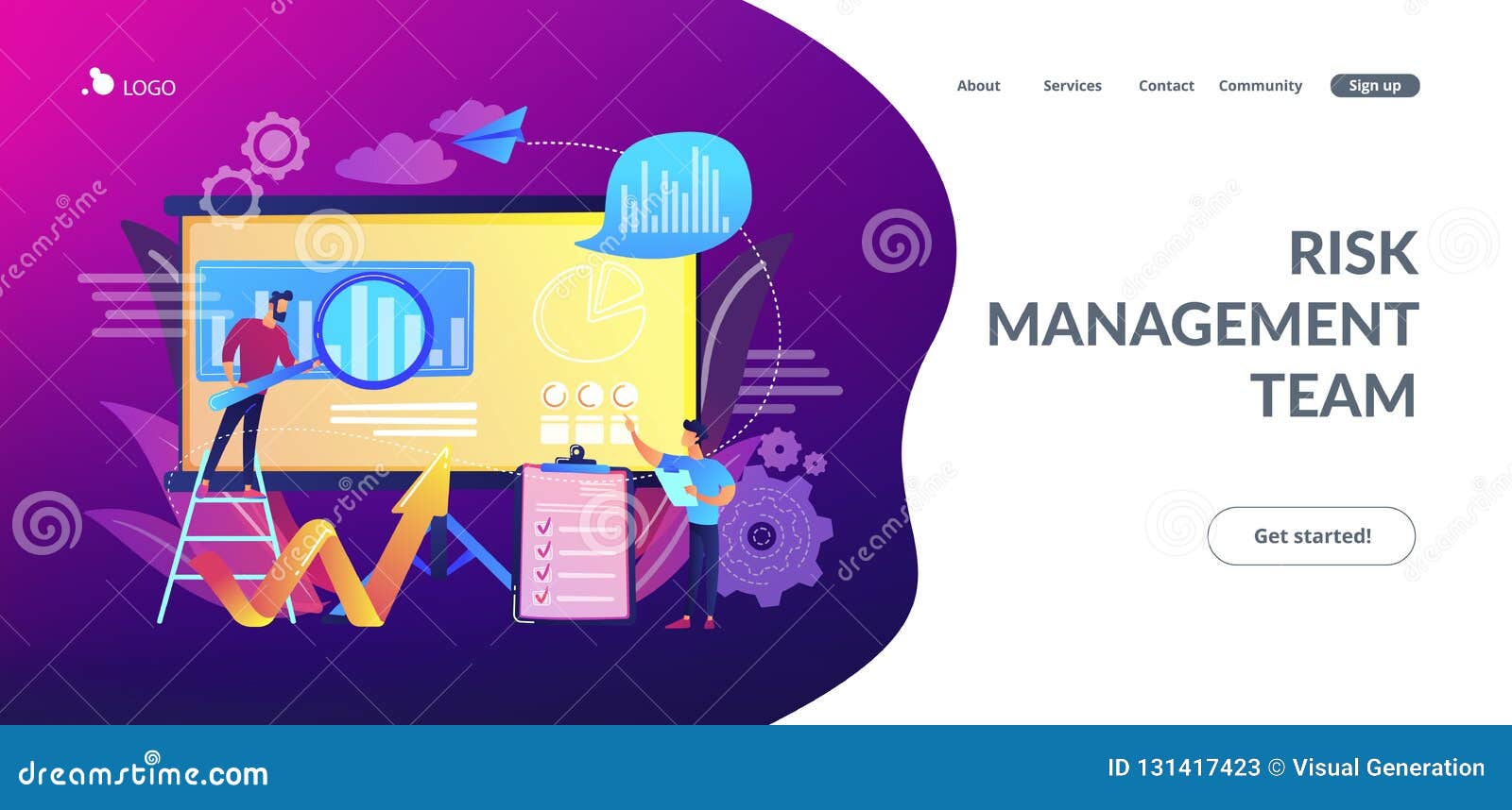 Risk Managementconcept Landing Page. Stock Vector - Illustration of