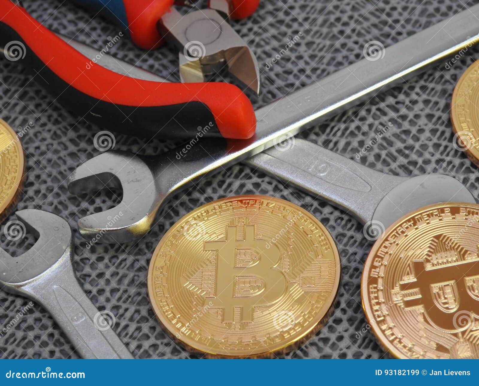 Working on Bitcoins stock image. Image of bitcoin, development - 93182199