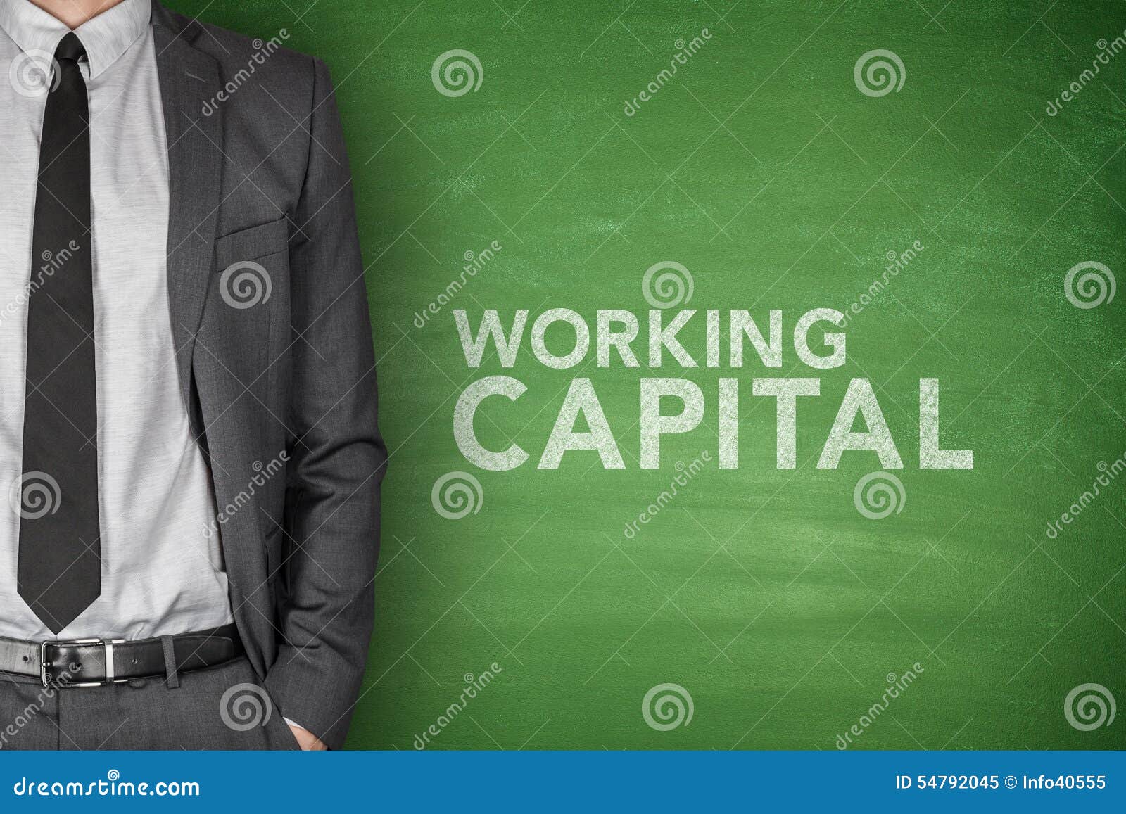 working capital on blackboard