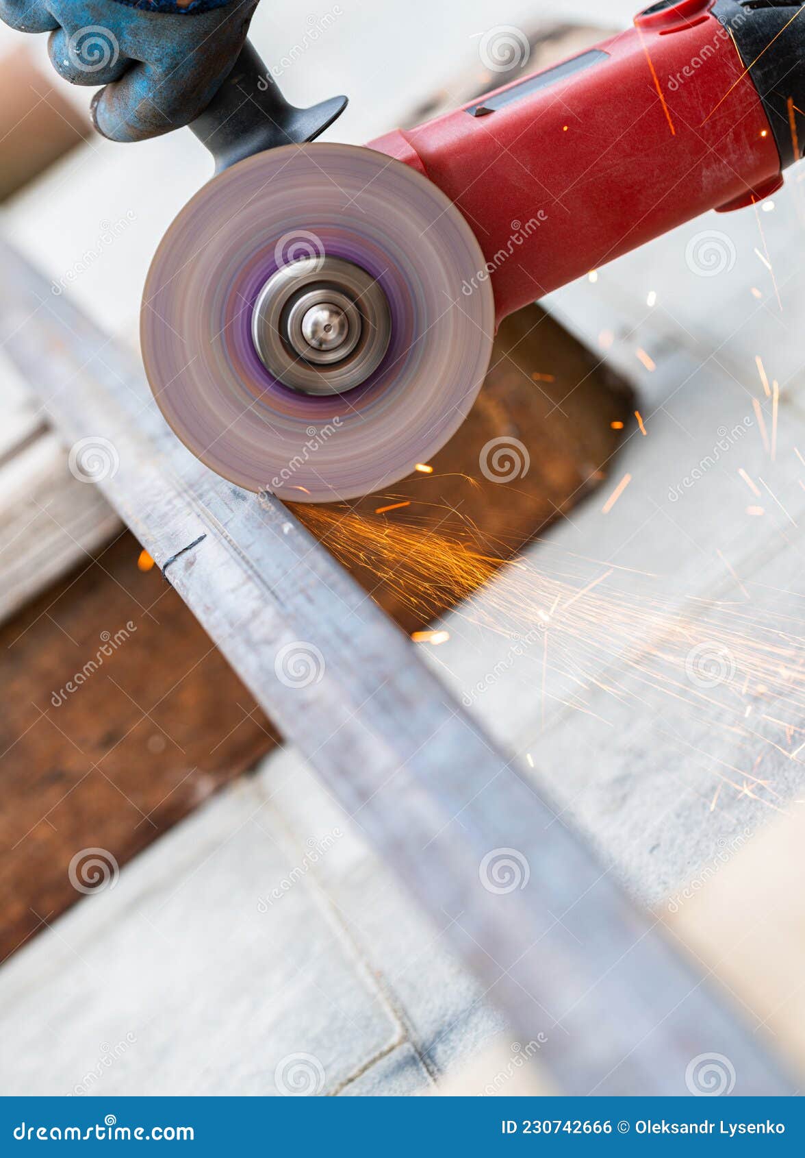 Working with a Circular Saw Cutting Metal Stock Photo Image of