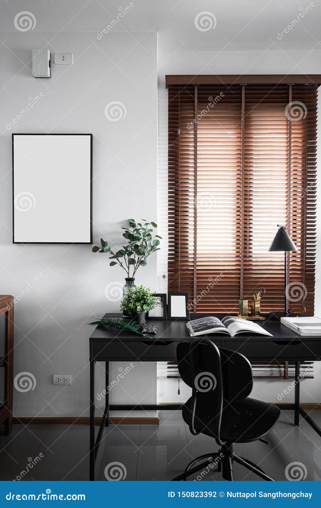 Working Corner In Modern Style With Black Spray Paint Working