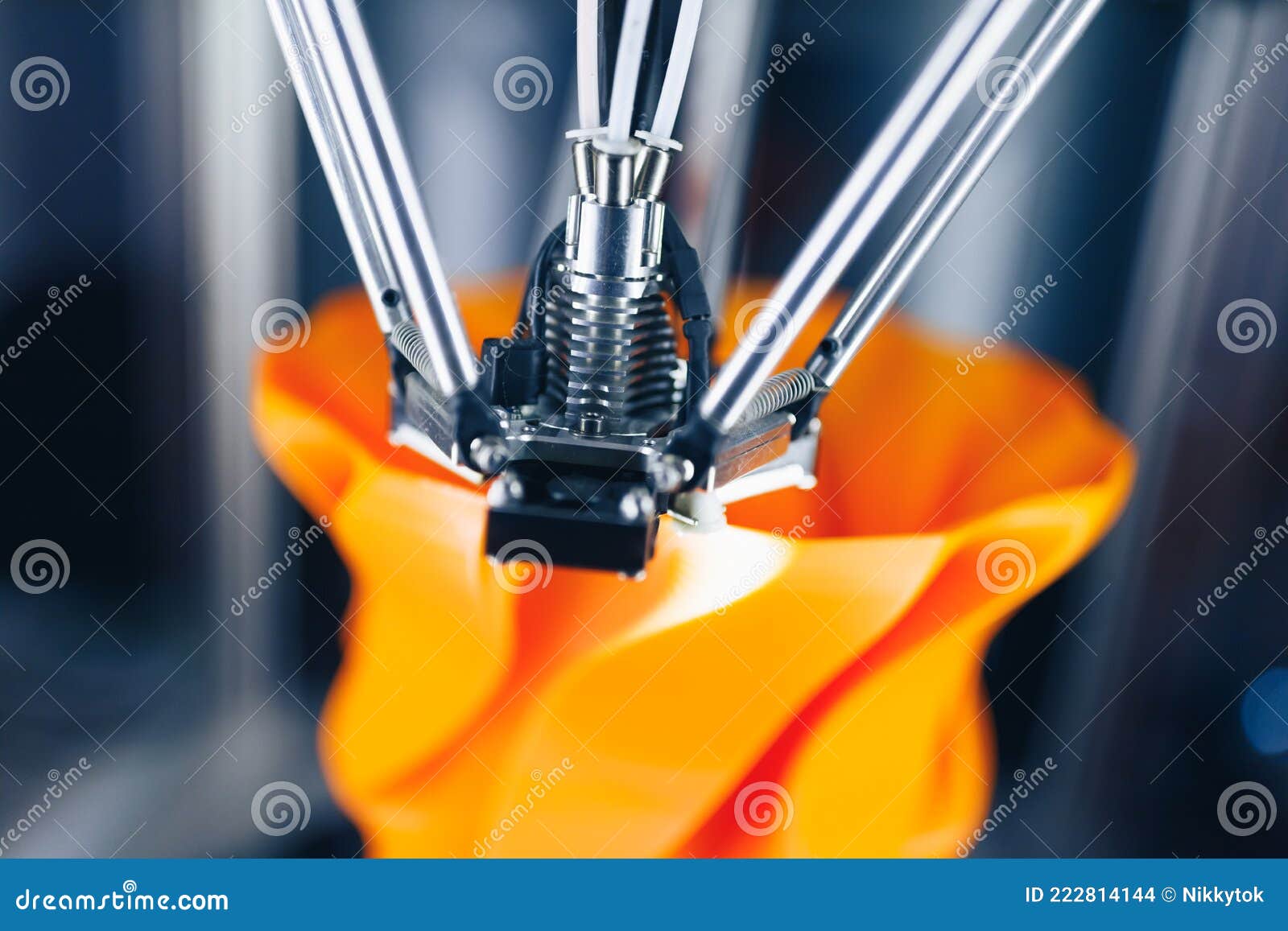 Working 3d printer head stock photo. Image of moving 222814144
