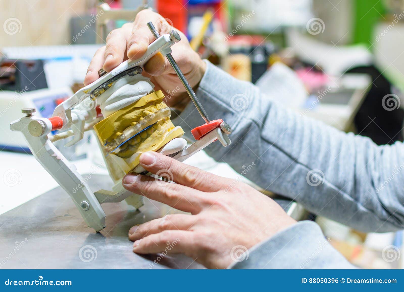 Working in a Dental Prosthesis Stock Photo Image of medical, care
