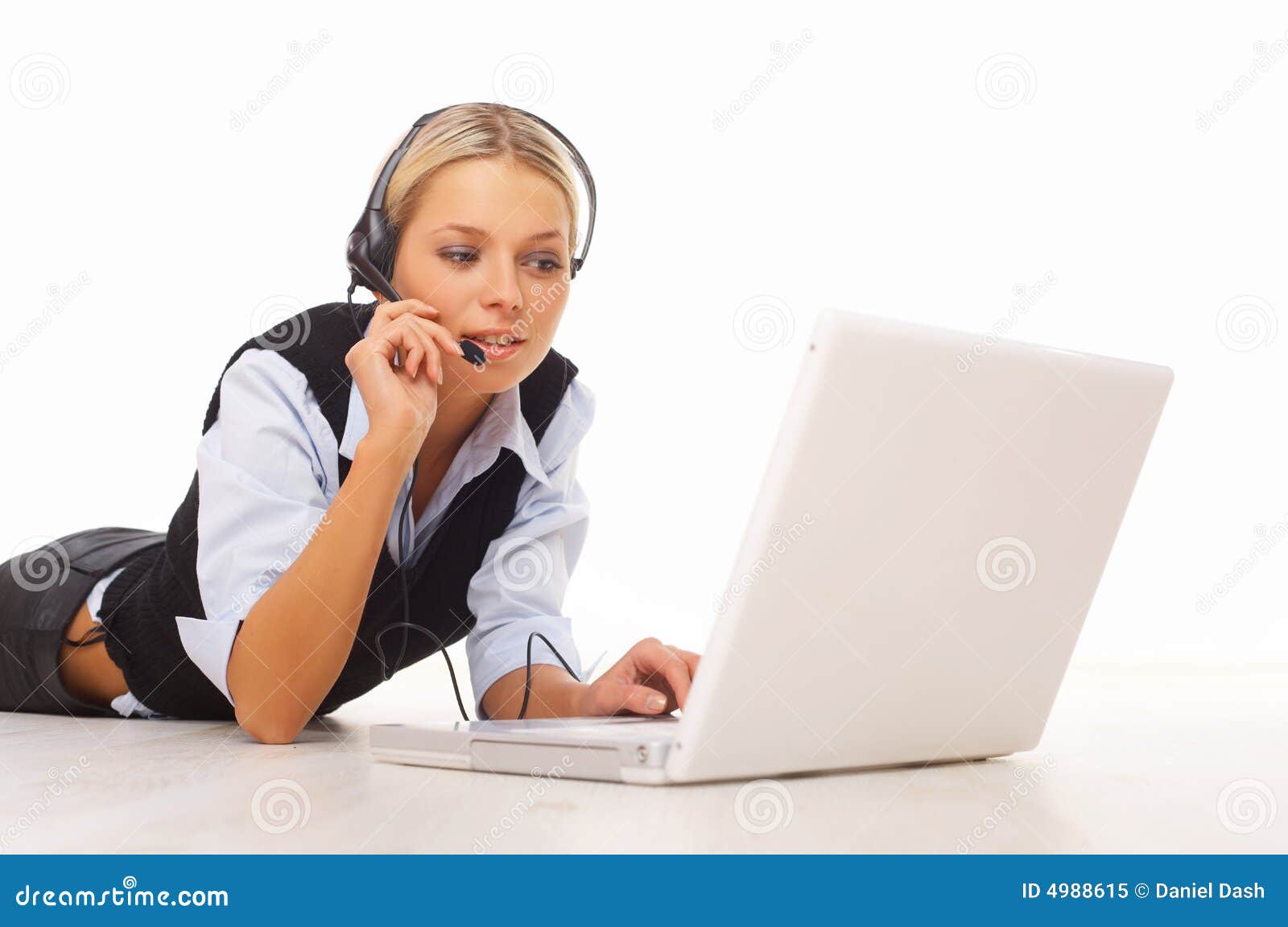 Working on the floor stock image. Image of computer, secretary 4988615