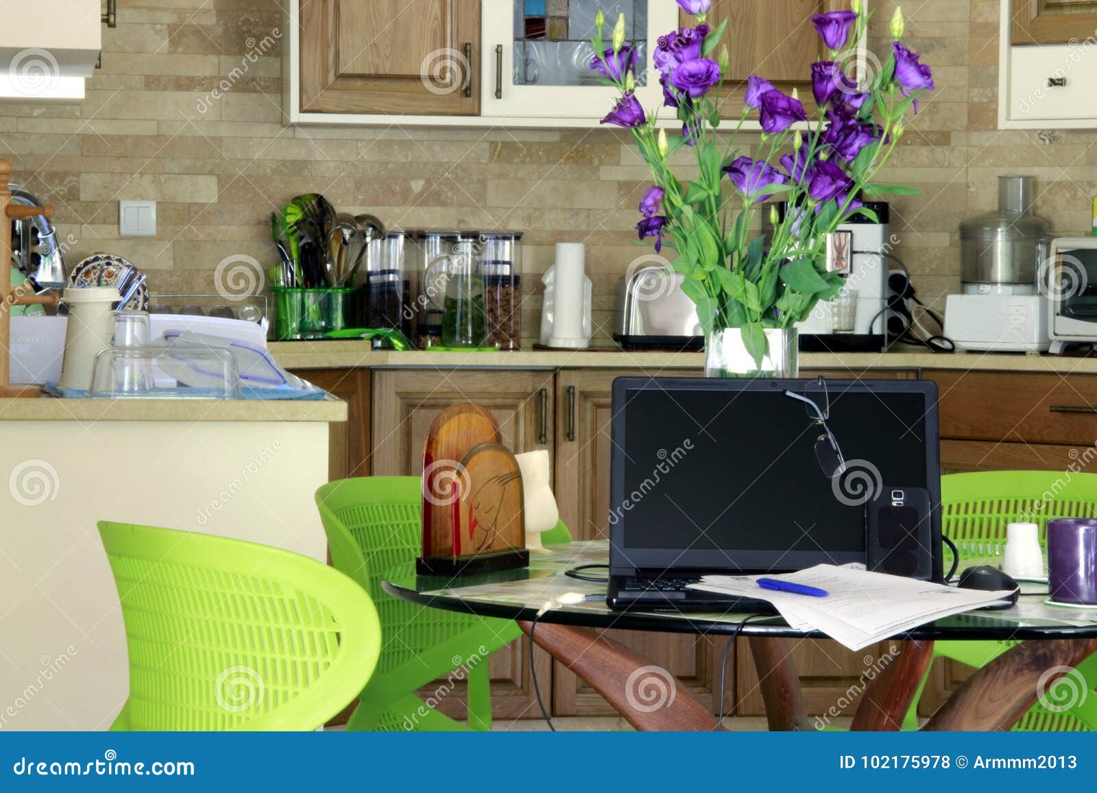 working from home kitchen table