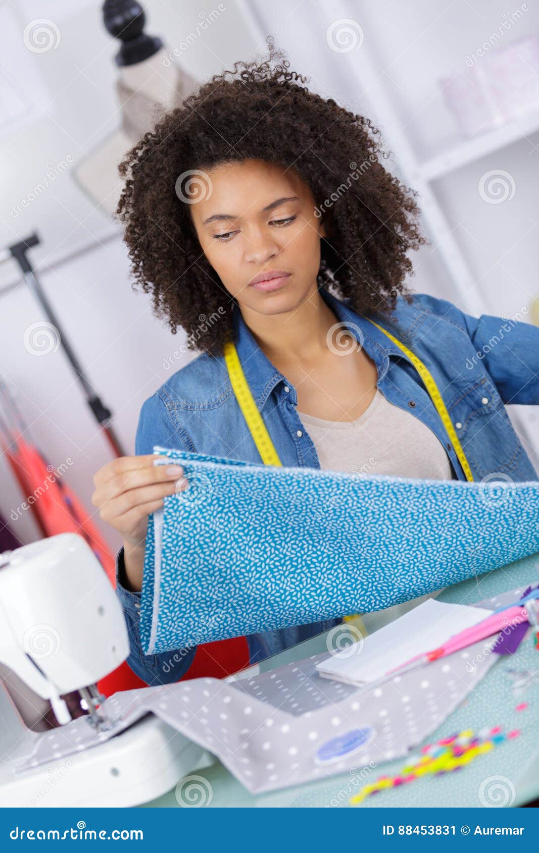 Working from Home Tailor at Work Stock Image Image of accessories