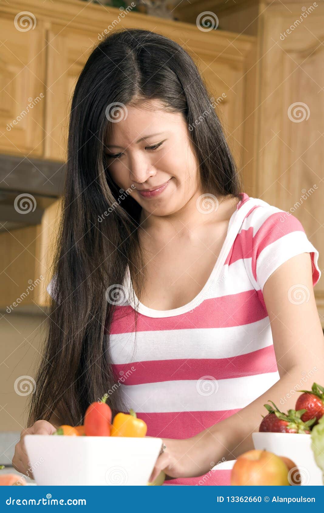 Working in kitchen alone stock photo. Image of color 13362660