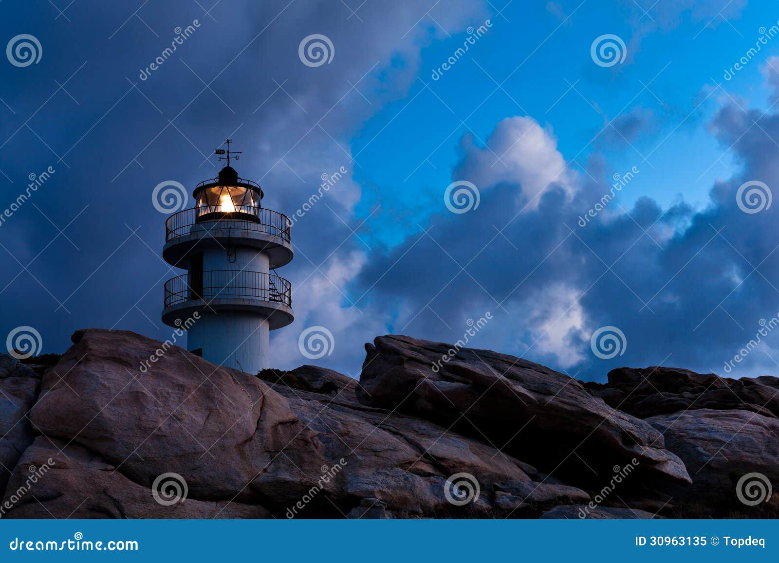 Working Lighthouse at Bad Weather Stock Image Image of landscape, europe 30963135