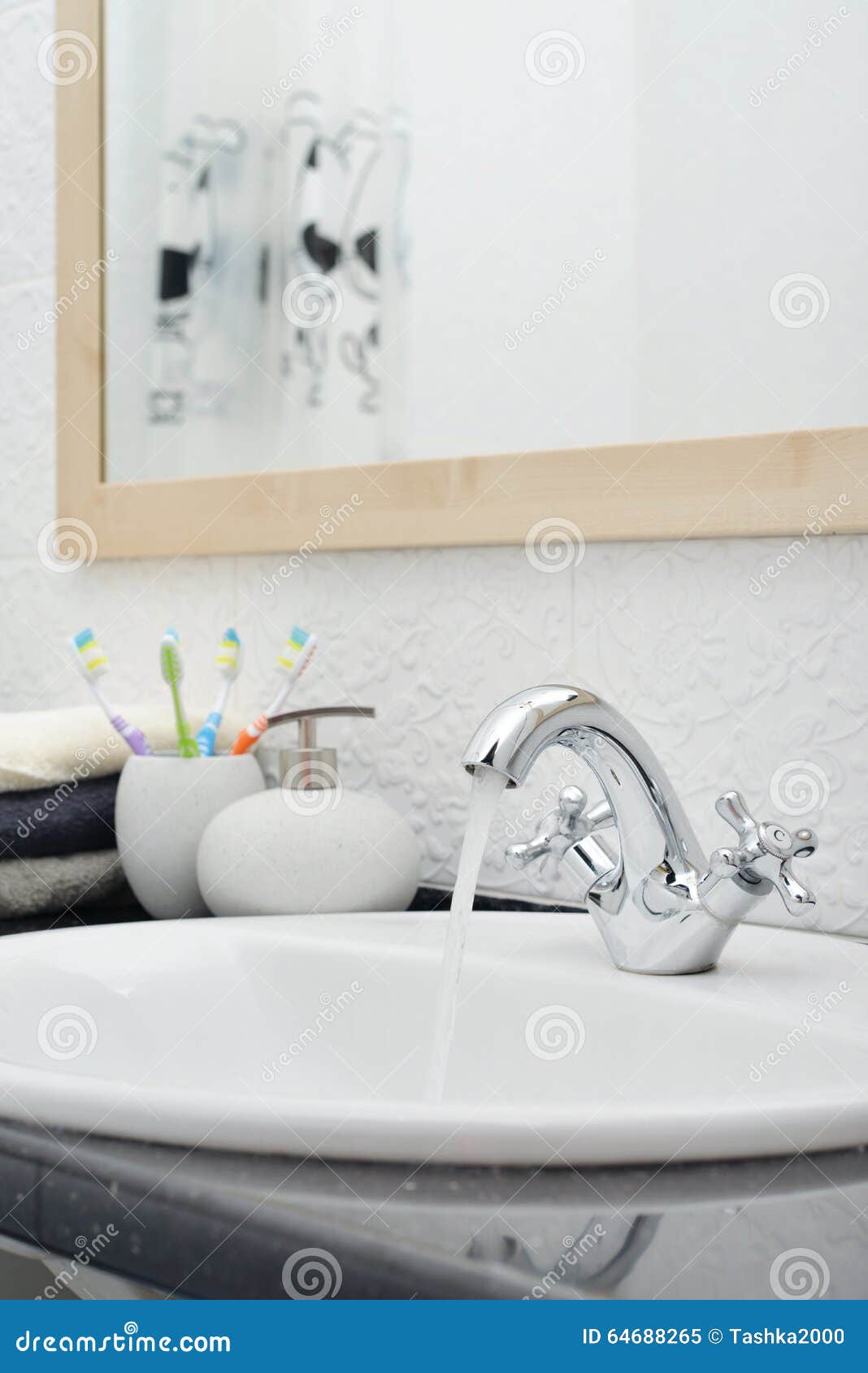 Working mixer tap stock image. Image of mixer, chrome 64688265