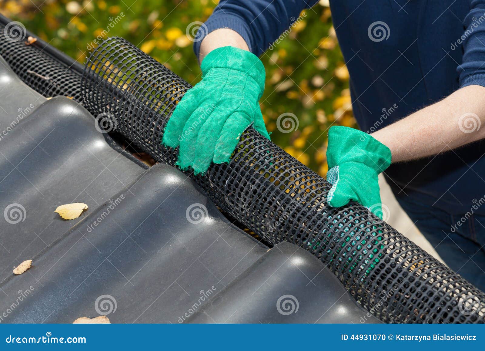 Working next to roof during autumn time