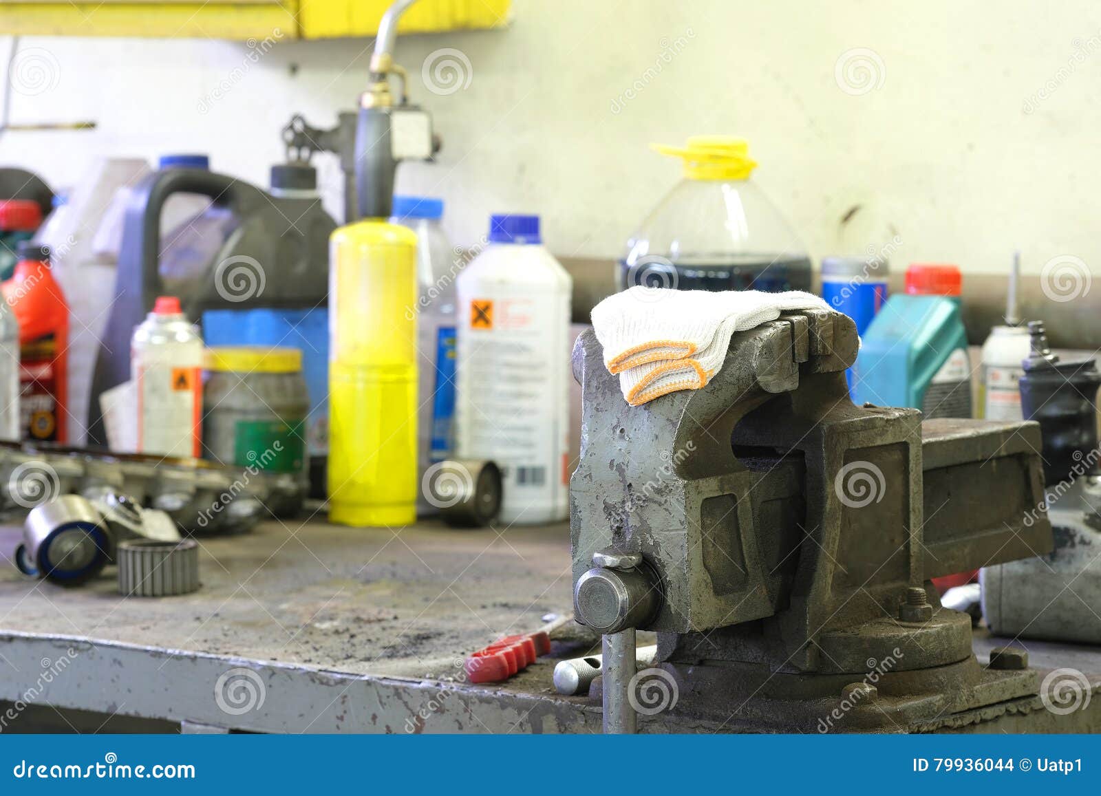 Working Place in a Car Repair Station Stock Photo Image of garage