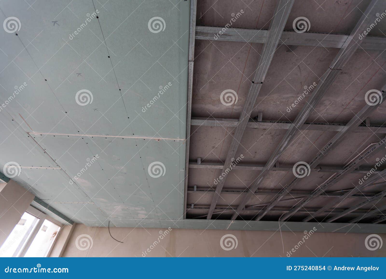 Working Process of Installing Metal Frames for Plasterboard drywall