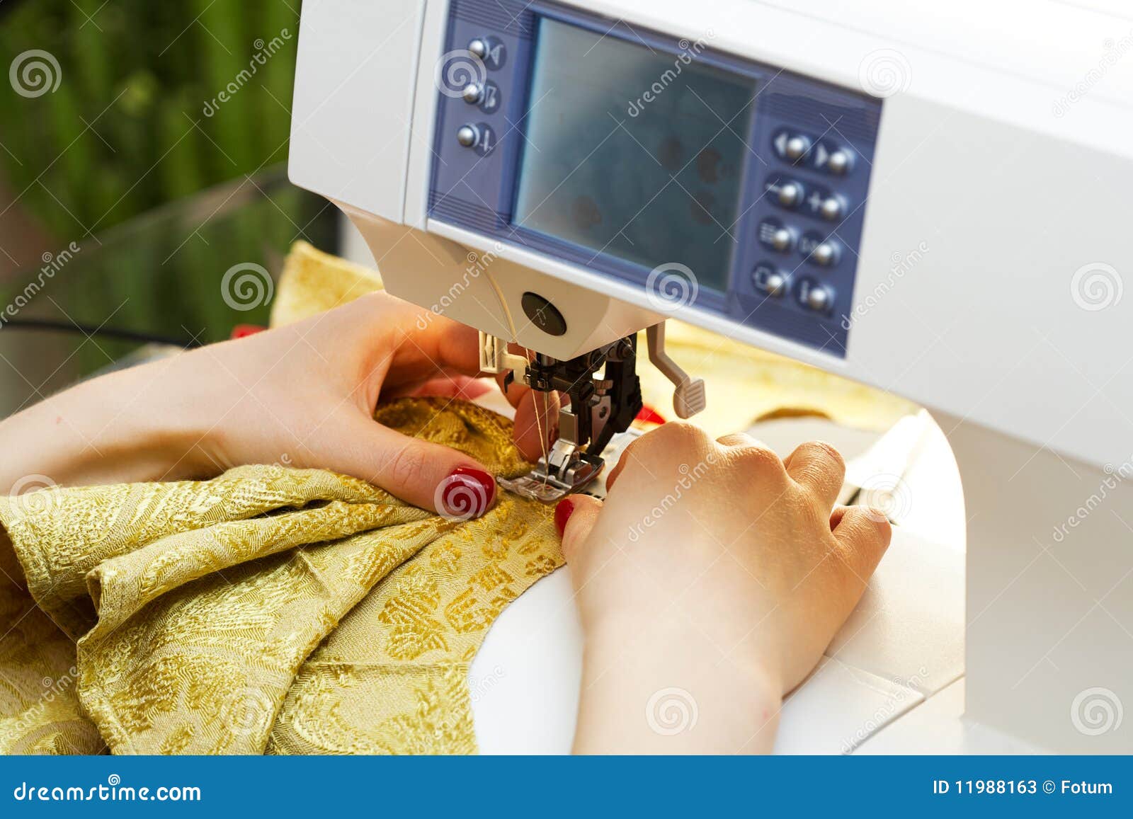 Working on the Sewing Machine Stock Image Image of fiber, material