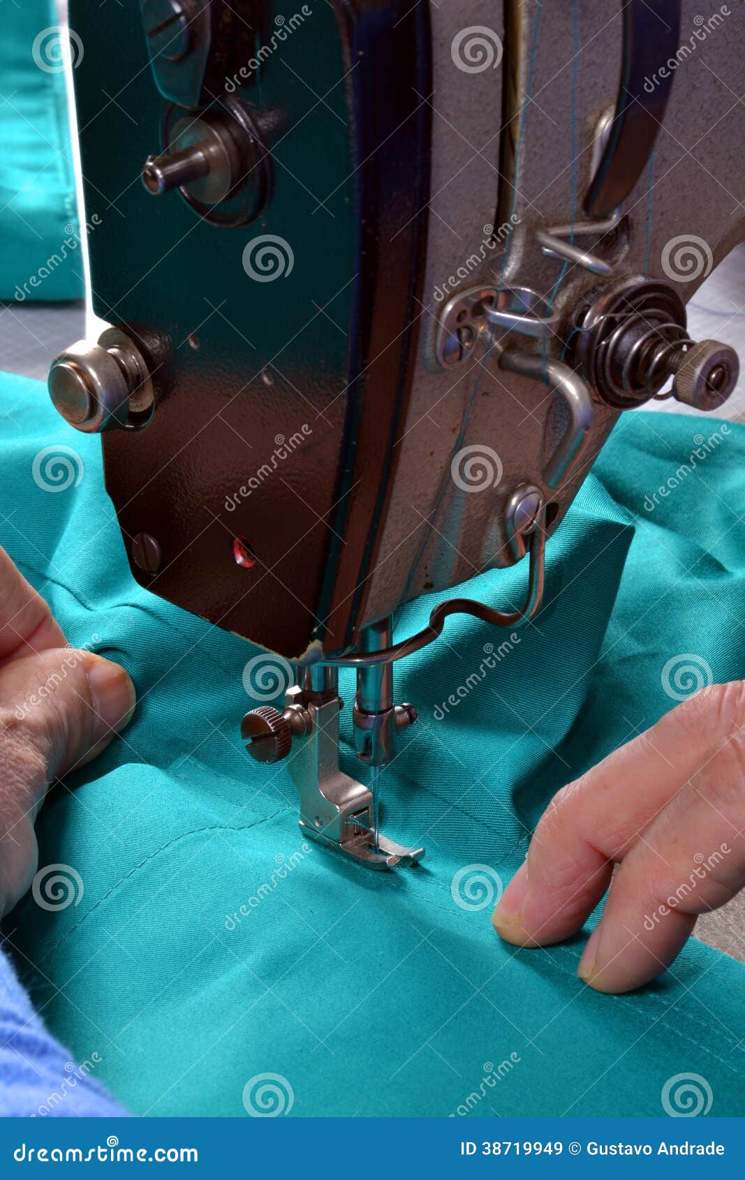 Working on sewing machine. stock image. Image of clothe 38719949