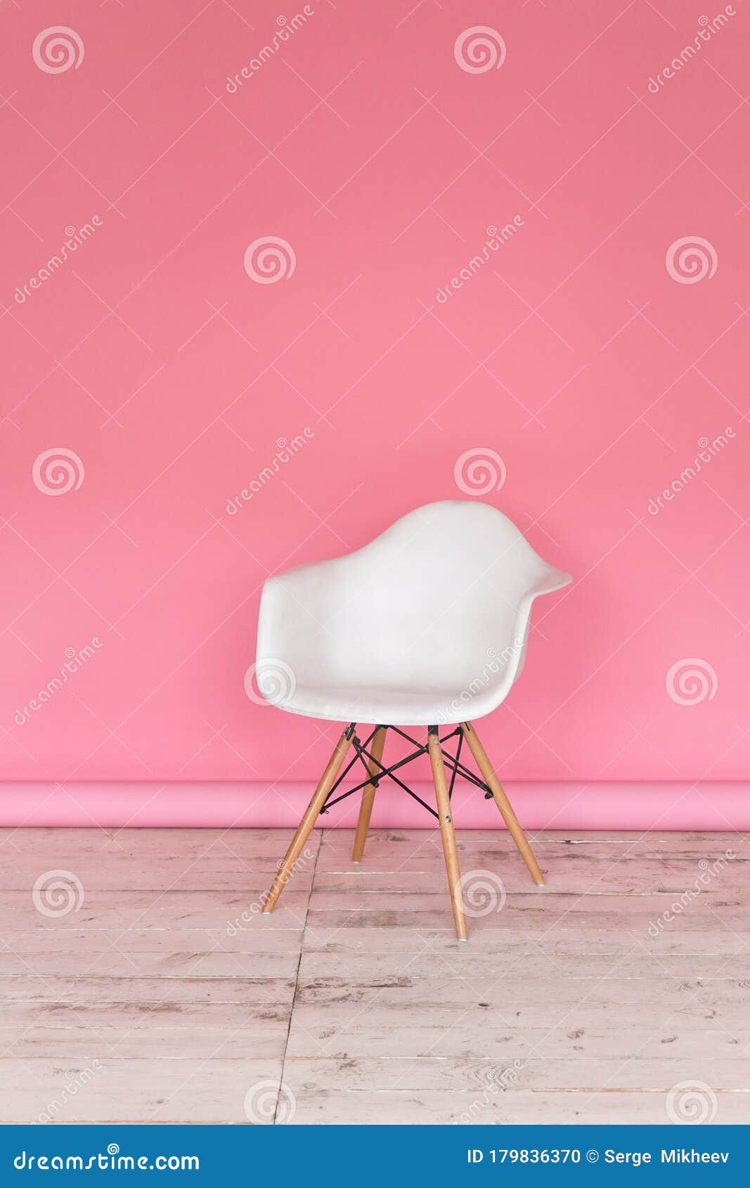 The Working Space of the Photo Studio with a Pink Paper Background and Chair.  Stock Photo - Image of floor, photograph: 179836370