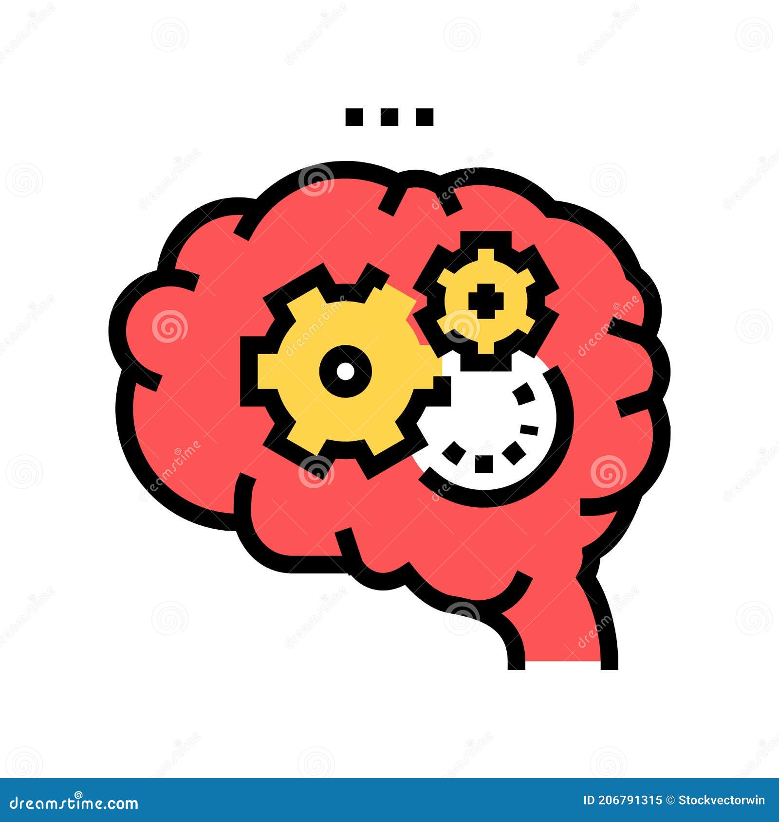Working and Thinking Brain Color Icon Vector Illustration Stock ...