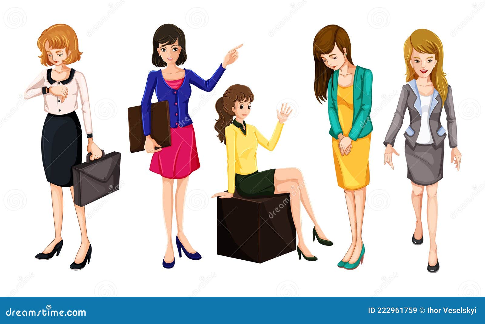 Working women stock vector. Illustration of isolated - 222961759