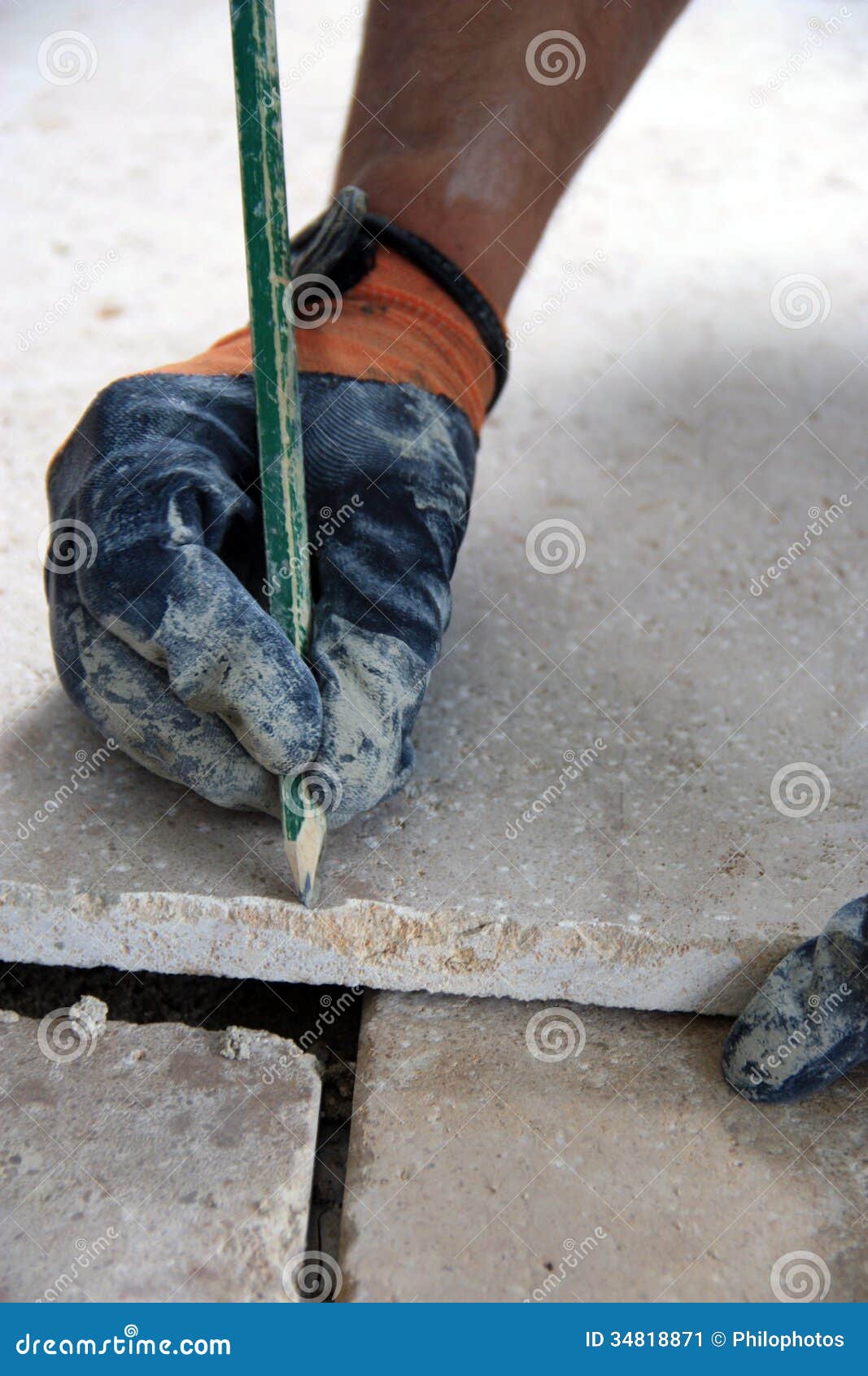 Workman on flooring stock image. Image of flooring, artisan 34818871